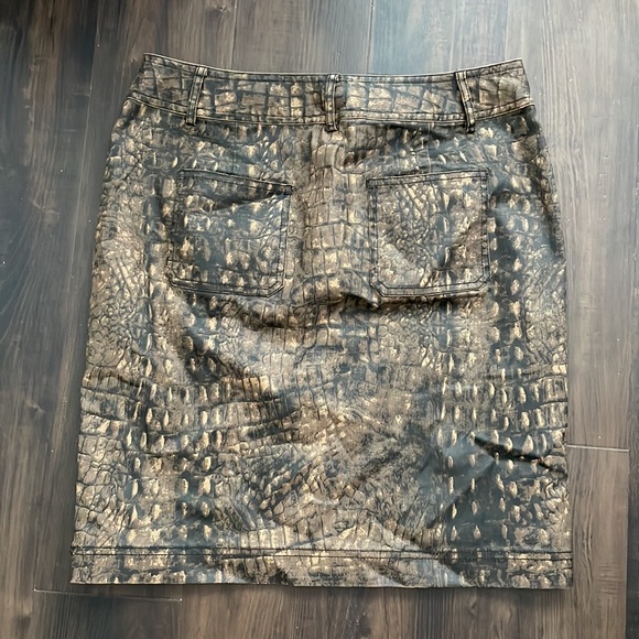 W by Worth crocodile print Jean skirt - Picture 5 of 5